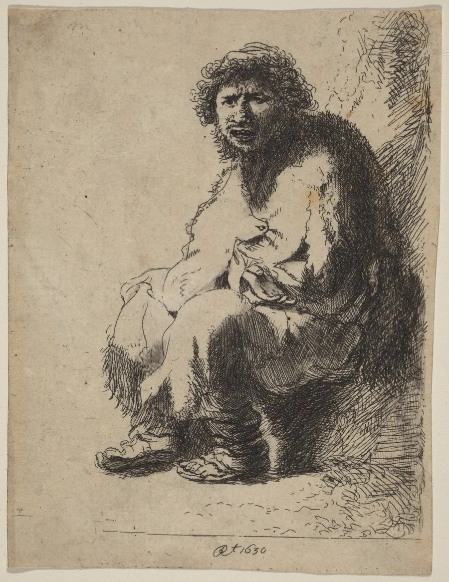 Beggar Seated on a Bank by Costantino Cumano