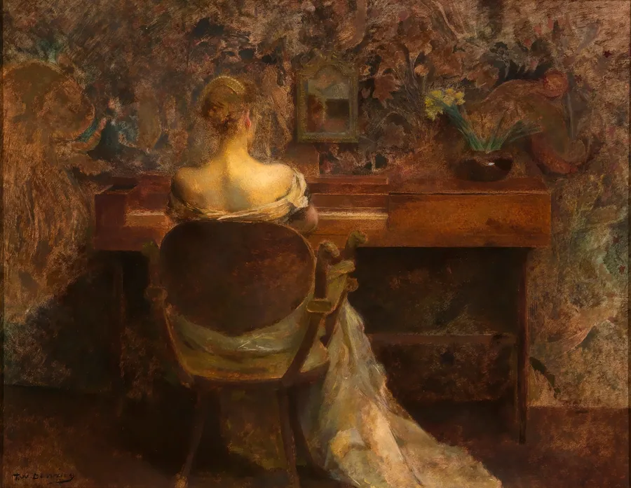 The Spinet by Thomas Wilmer Dewing, born Boston, MA 1851-died New York City 1938