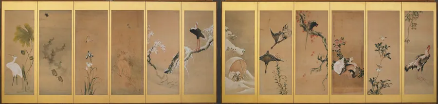 Birds, Animals, and Plants Representing the Twelve Months by Katsushika Hokusai 葛飾北斎 (1760-1849)