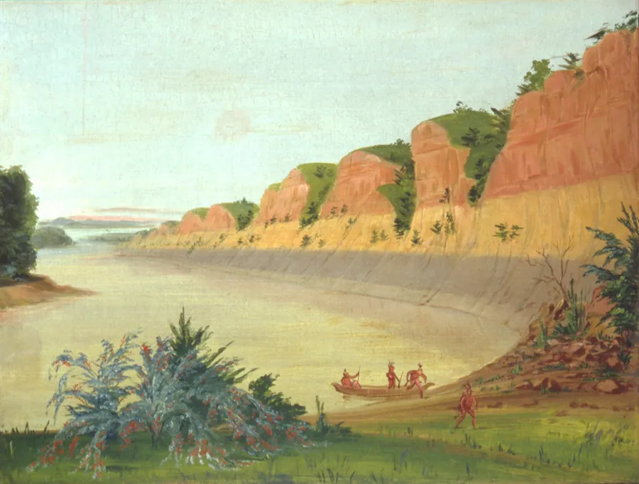 South Side of Buffalo Island, Showing Buffalo Berries in the Foreground by George Catlin, born Wilkes-Barre, PA 1796-died Jersey City, NJ 1872