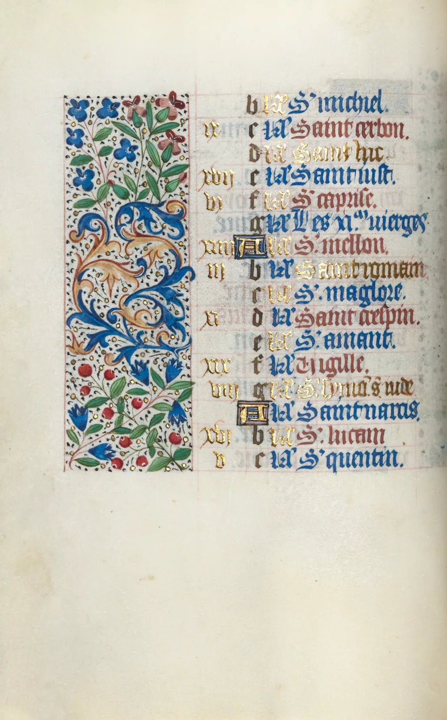 Book of Hours (Use of Rouen): fol. 10v by Master of the Geneva Latini