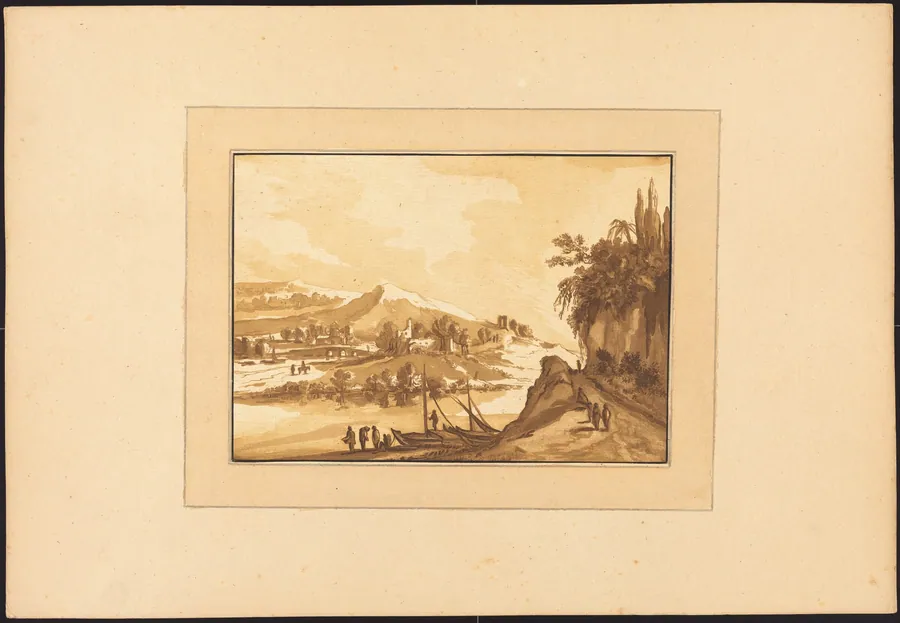 Landscape with Fishing Boats by Maria Catharina Prestel
