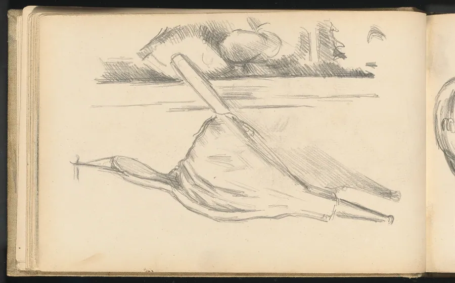 Bellows in Front of a Fireplace by Paul Cezanne