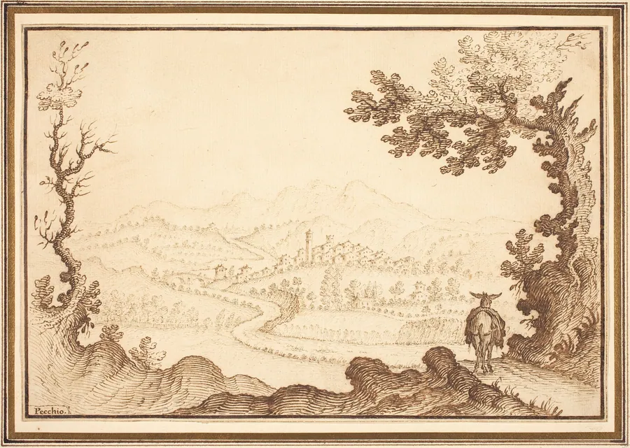 A Landscape Near Pecchio by Remigio Cantagallina