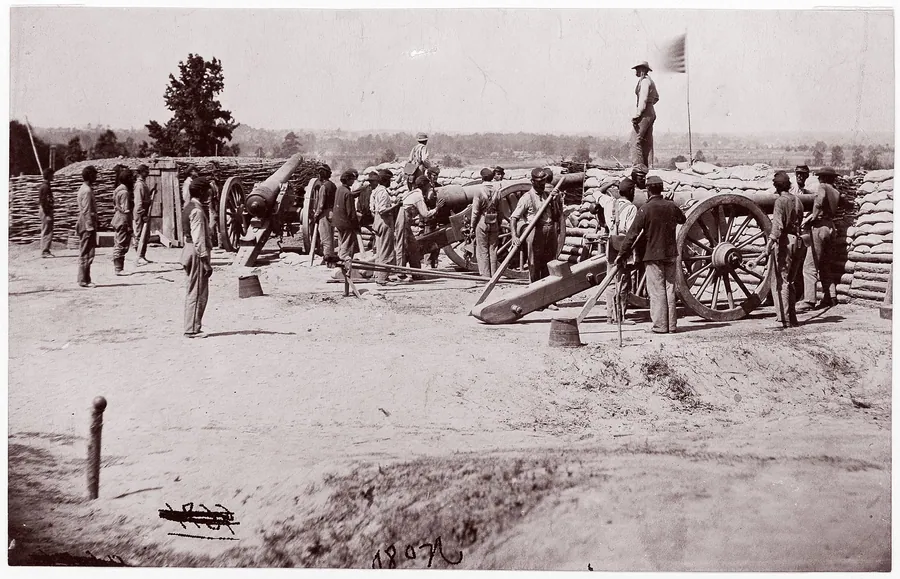 Colored Battery, Petersburg, June by Timothy H. O'Sullivan
