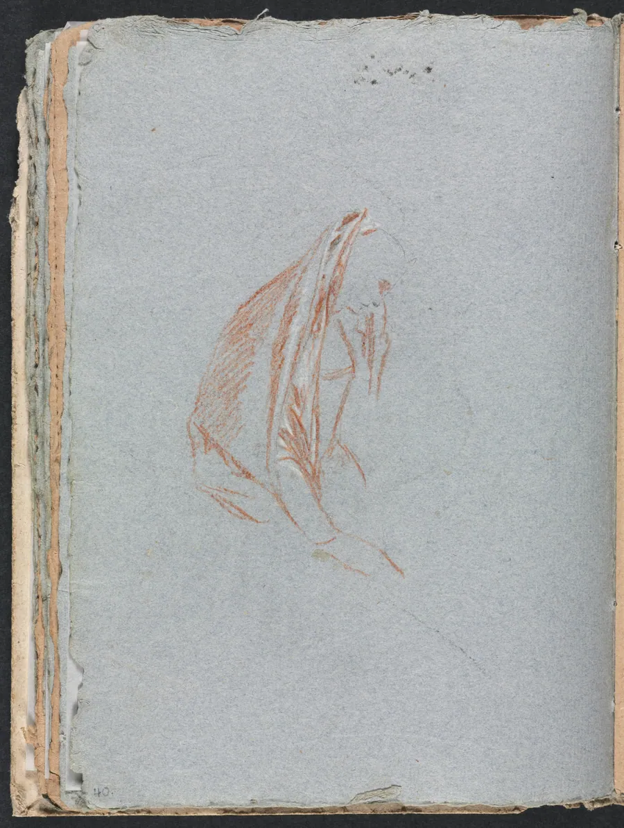 Verona Sketchbook: Female figure with cloak (page 40) by Francesco Lorenzi