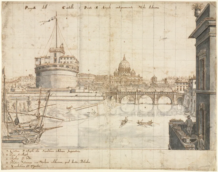 Eighteen Views of Rome: The Castel Sant'Angelo by Lievin Cruyl