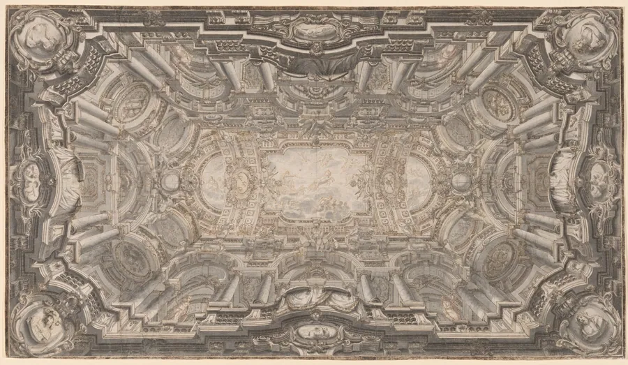 A Grand Illusionistic Ceiling by Ferdinando Galli Bibiena