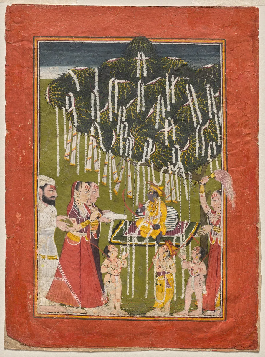 Adoration of young Krishna