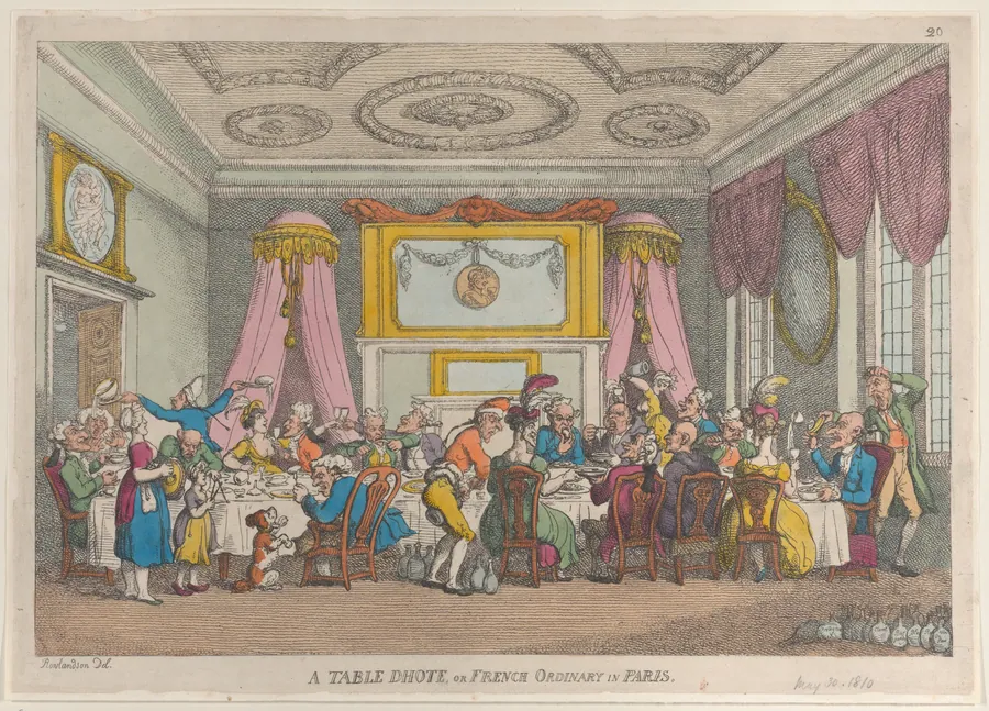 A Table D'Hote or French Ordinary in Paris by Thomas Tegg