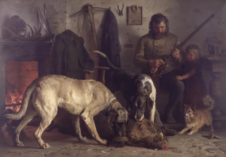Efter vildsvinejagten by Otto Bache