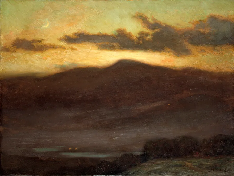 Sunset, Mount McIntyre by James Henry Moser, born Whitby, Ontario, Canada 1854-died Washington, DC 1913