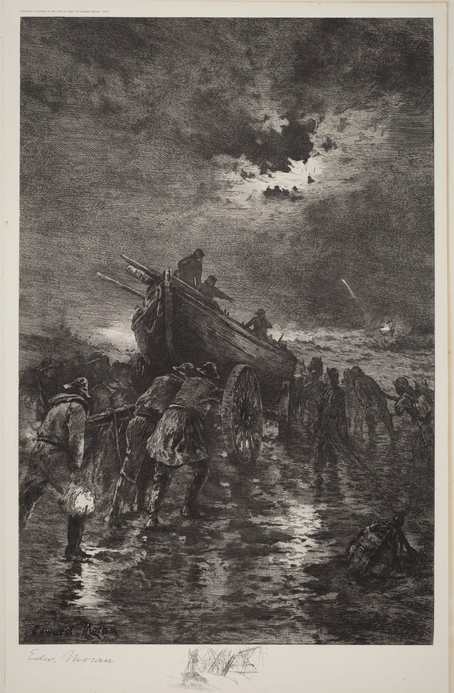 Untitled (Launching a Dory/To the Rescue/Shipwreck) by Edward Moran
