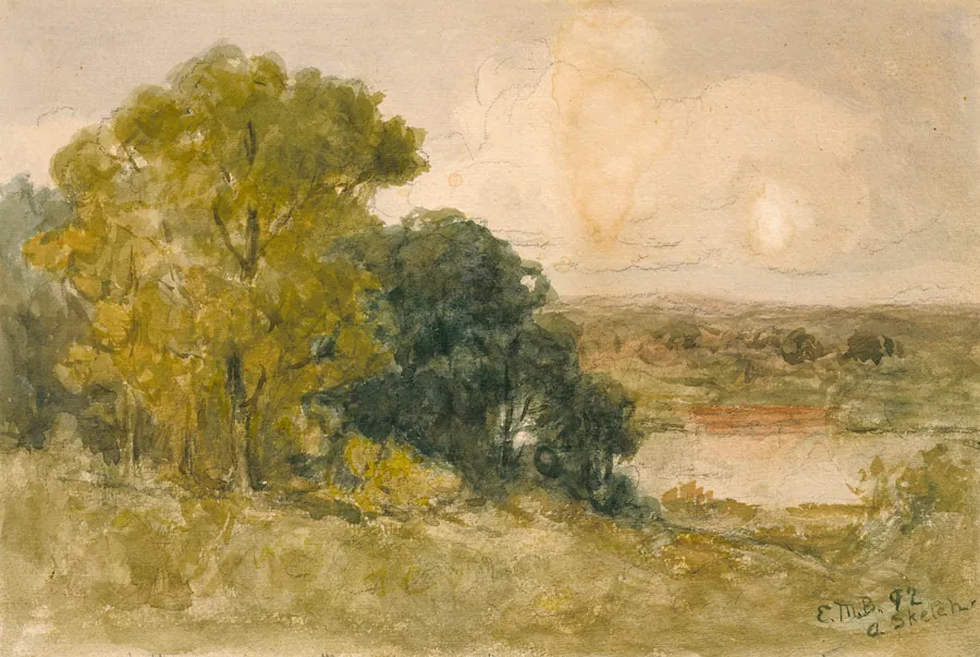 On the Seekonk by Edward Mitchell Bannister, born St. Andrews, New Brunswick, Canada 1828-died Providence, RI 1901