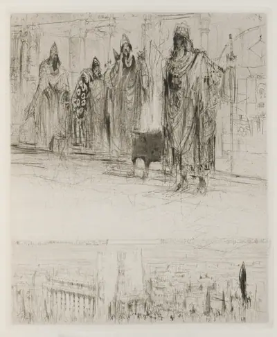 Herodias: Page 13, The tetrarch was awaited by several Galileans, the master of scribes, the chief of the land steward, the manager of the salt mines, and a Jew from Babylon commanding his troops on horse