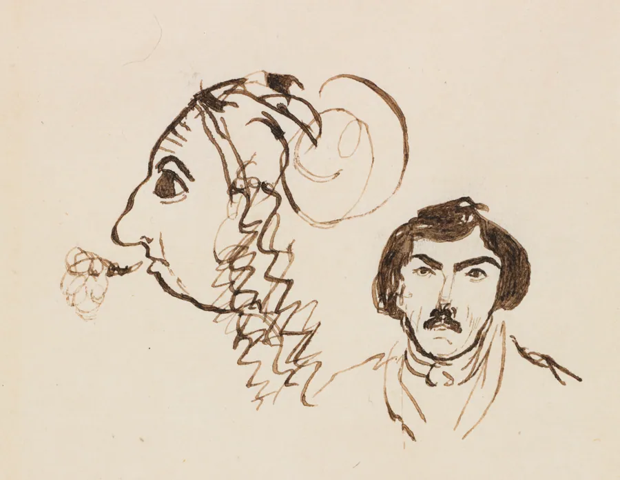 Self-Portrait with Portrait of Delacroix by George Sand