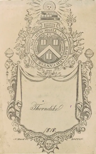 Harvard College Bookplate with the Christo et Ecclesiæ Seal