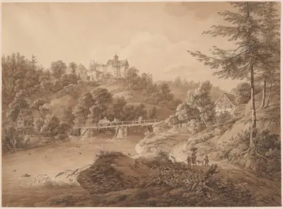 Rauenstein Castle Seen from the River's Edge
