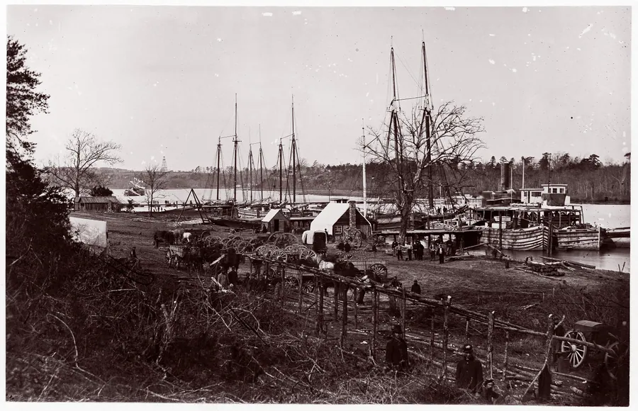 Obstructions in James River near Drewry's Bluff by William Frank Browne
