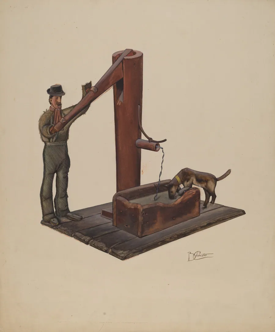 Man Pumping Water by Beverly Chichester
