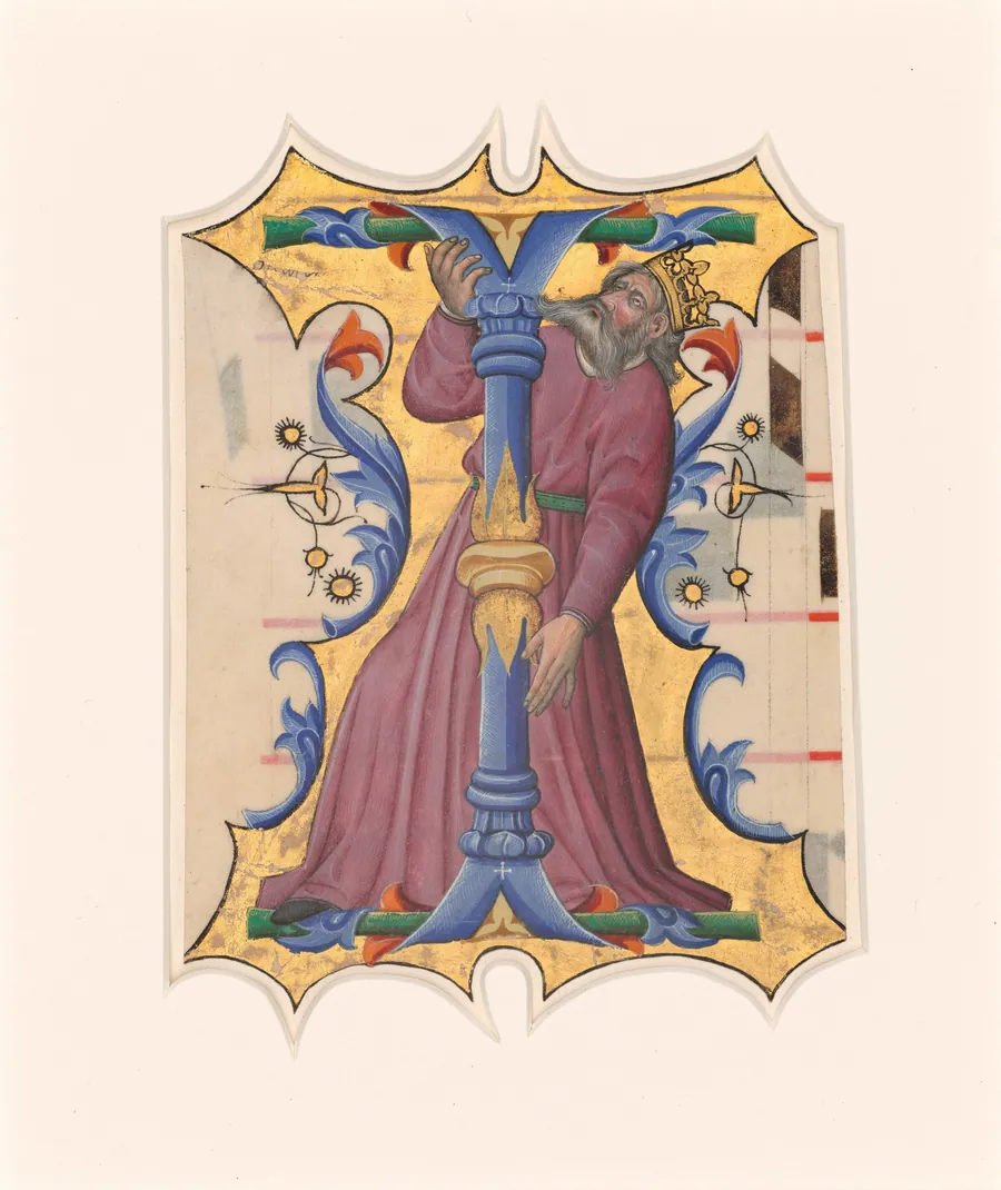 Initial I with David by Master of the Cypresses
