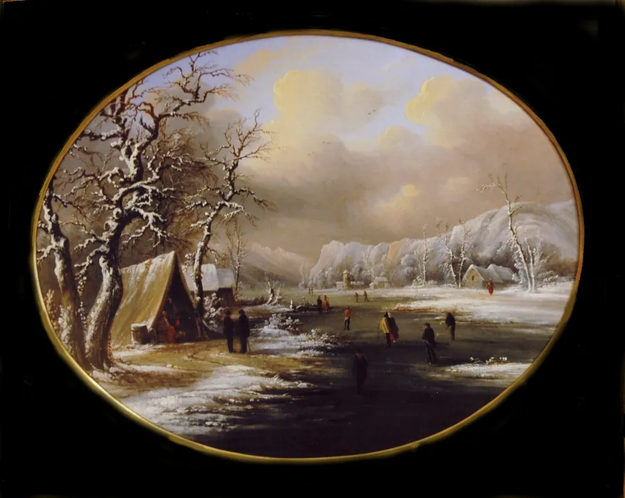 Winter Skating in New Jersey by Régis François Gignoux, French, born Lyon, France 1816-died Paris, France 1882; active USA ca. 1840-1870
