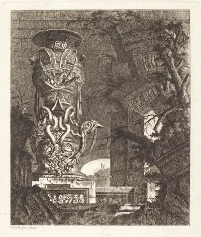 Vase Supported by Intertwined Serpents