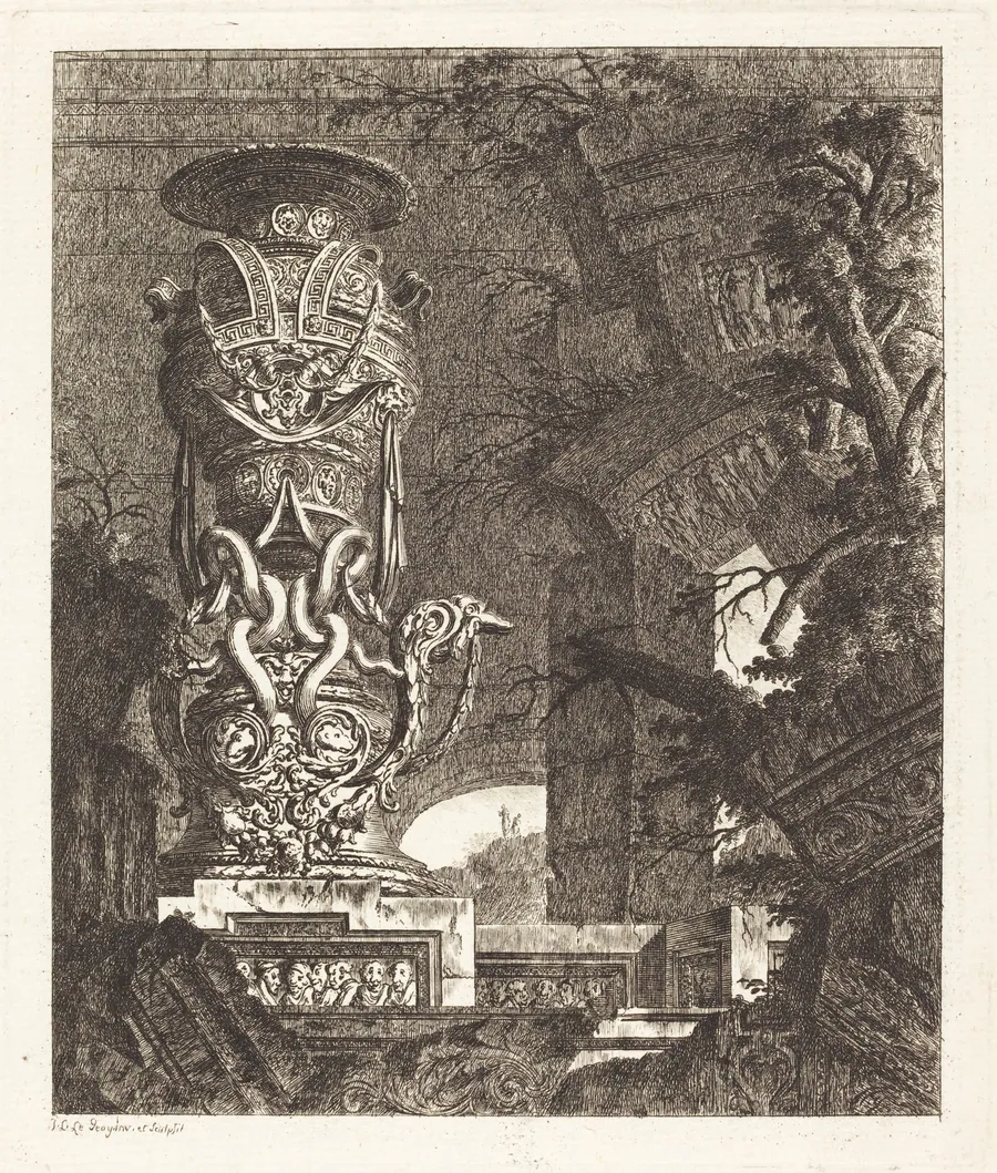 Vase Supported by Intertwined Serpents by Jean-Laurent Legeay
